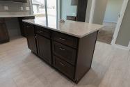 Photo of the kitchen island in the project house at 2121 Iron Eagle Court in North Platte.