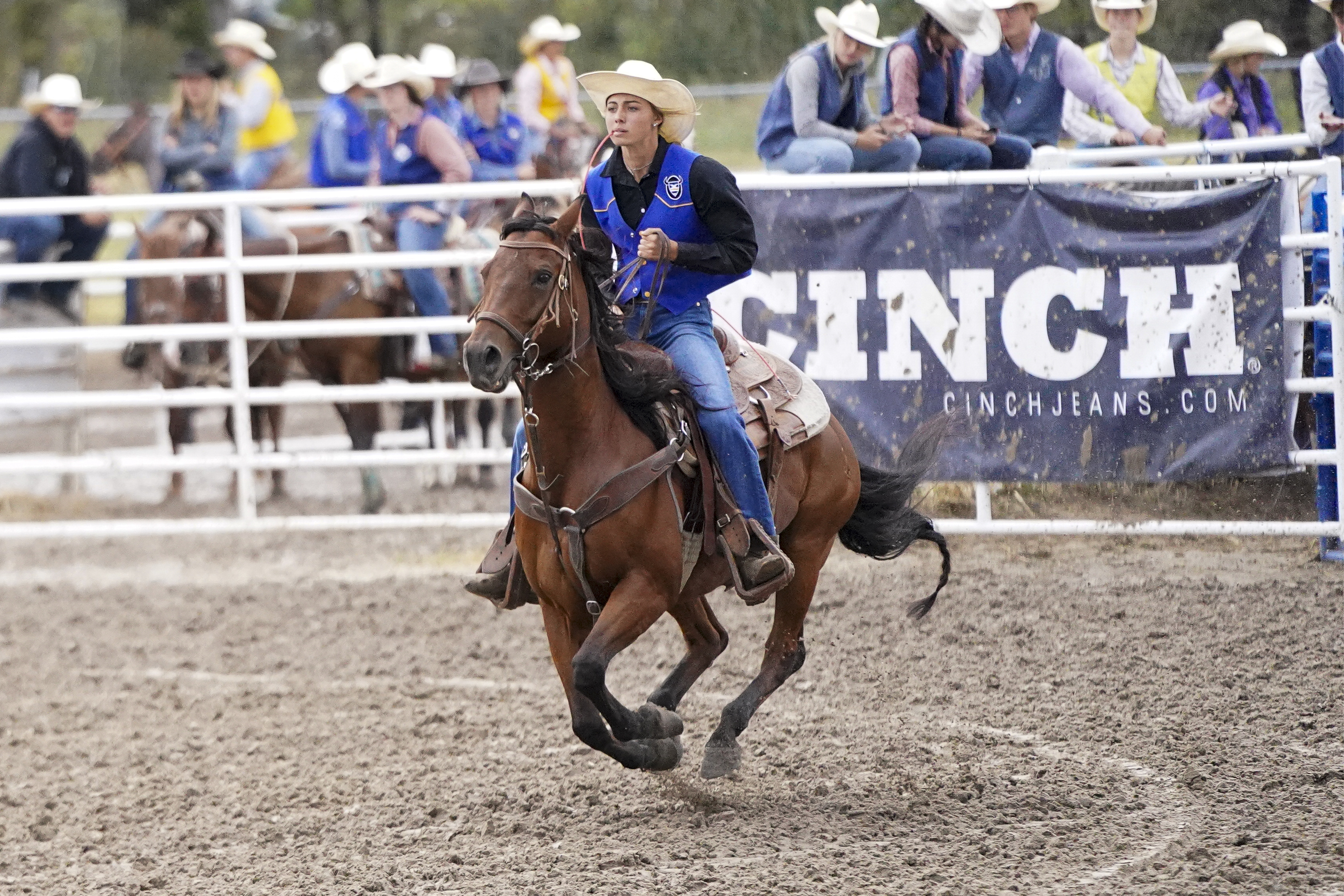 Emily Leach participates in the breakaway event at the MPCC Stampede in 2023