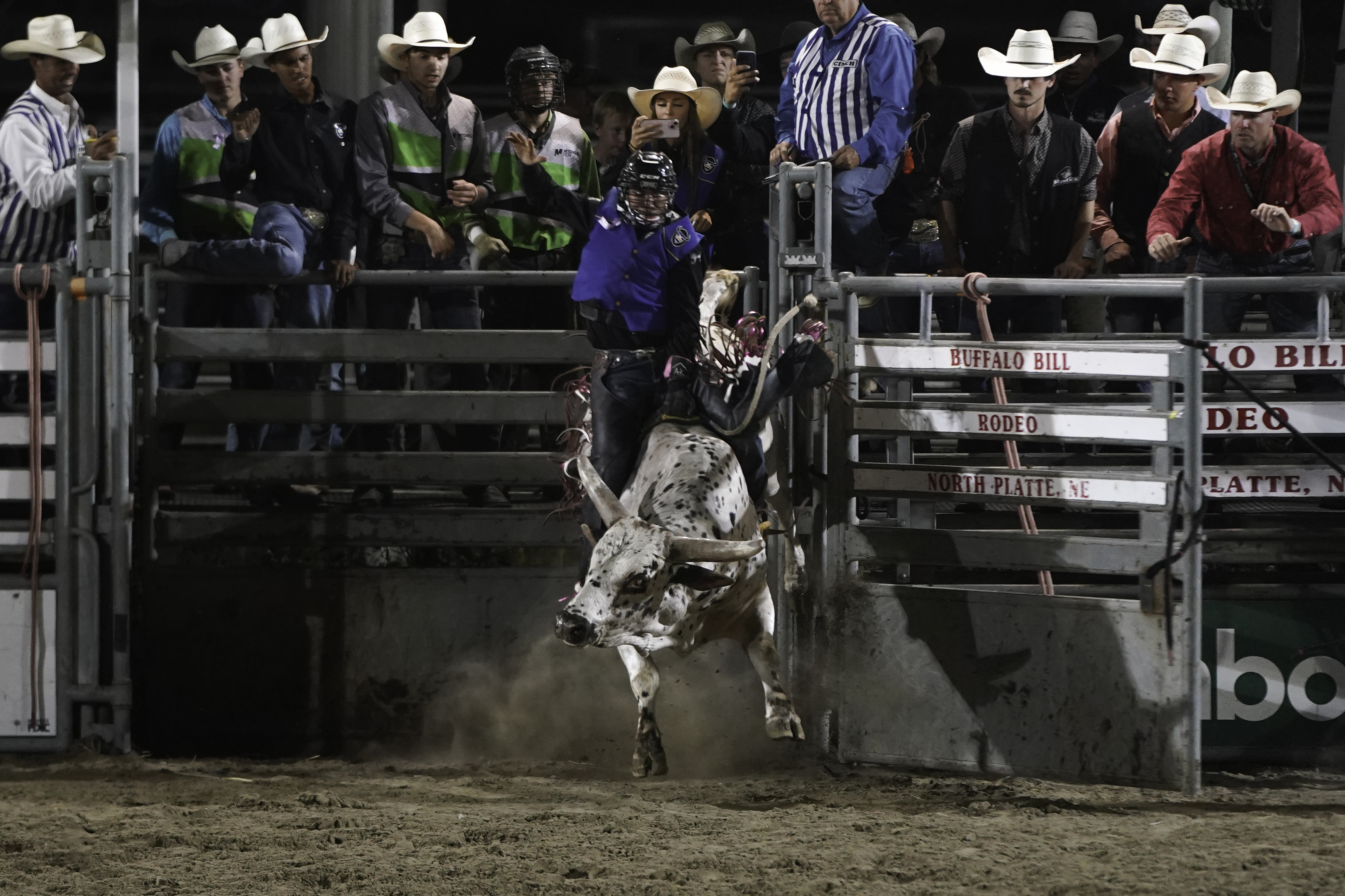 Mid-Plains Community College bull rider competes at the MPCC Stampede in September.