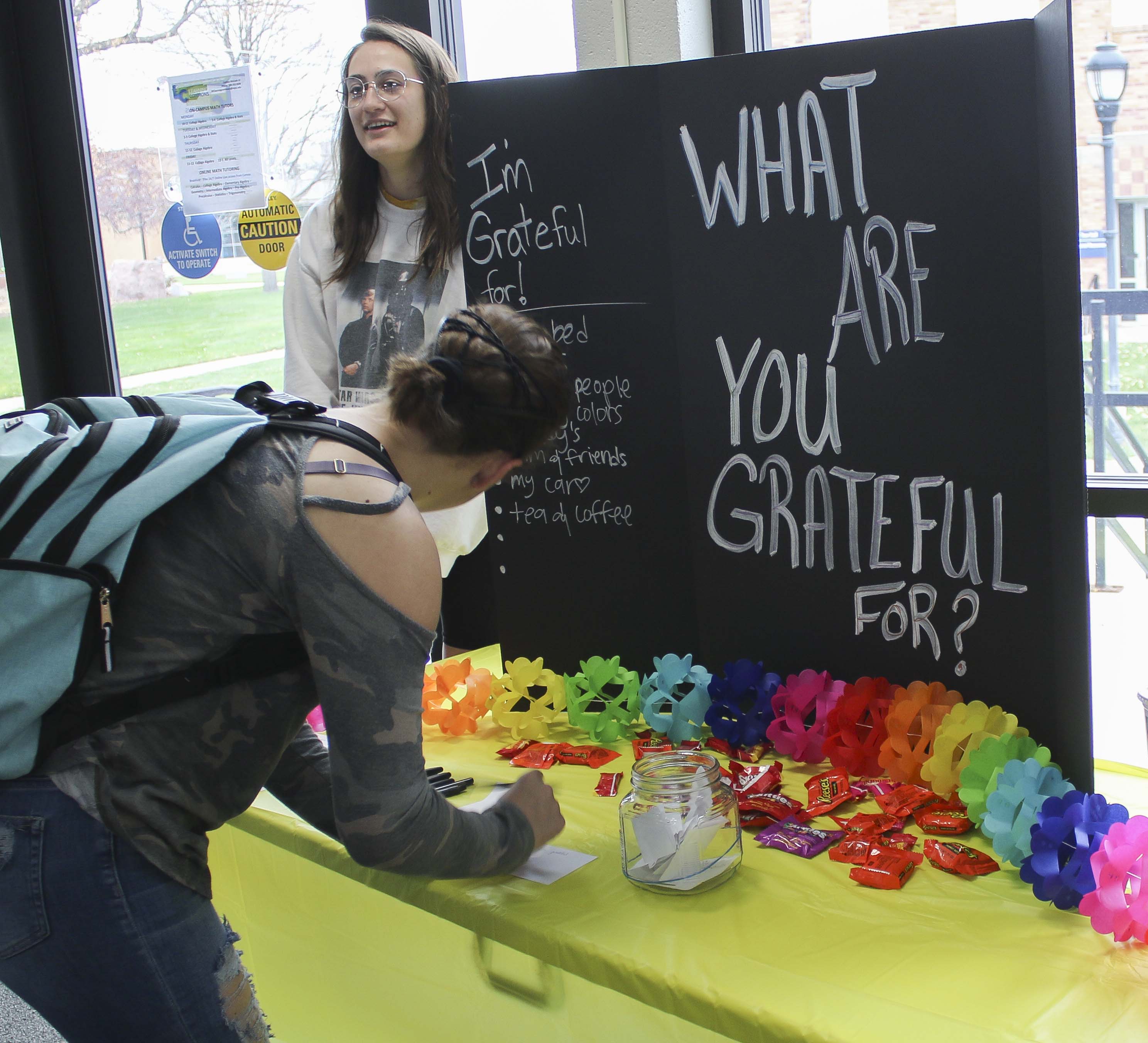 MCC's Social Justice Group encouraging thankful thoughts.