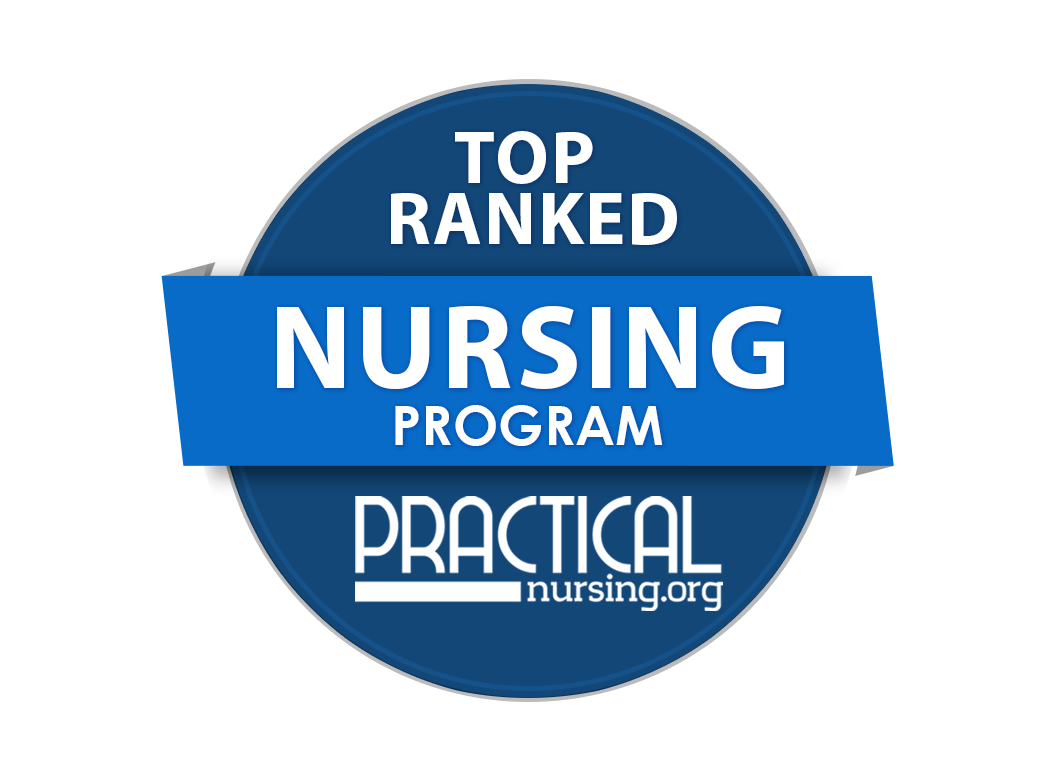 Practical Nursing Program badge saying top ranked nuring program. Practical Nursing Program badge saying top ranked nuring program.